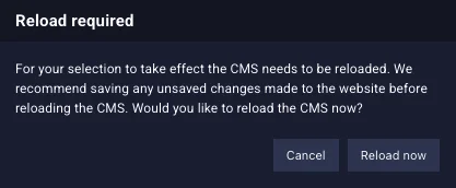 Sitejet Builder - editor reload