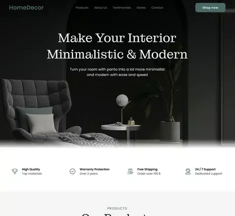 Home Decor template demo