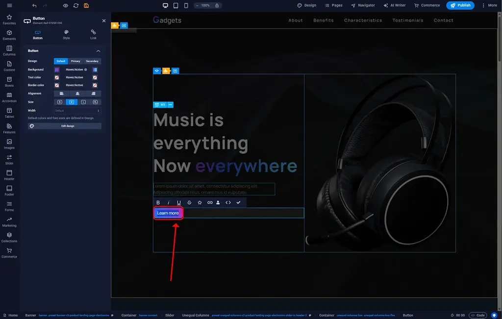 Sitejet Builder - button-content